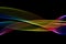 Abstract colorful raibow wavy smoke flame over black background