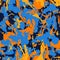 Abstract colorful seamless camouflage pattern with paint strokes and splashes elements for textile. Modern grunge background