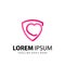 Abstract Colorful Shield Love Logo Design Template Premium Vector