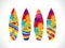 Abstract colorful surf board