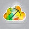 Abstract Colorful Triangle Crypto Currency Cloud Mining Pickaxe