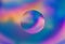 Abstract colorful vaporwave background with circular abstract planet