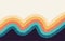 Abstract Colorful vintage 1970 Hippie Retro Minimal stylish wallpaper background of rainbow groovy Wavy Line design