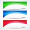 Abstract Colorful wave banner Set