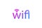 Abstract colorful wifi text symbol