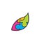 abstract  colorfull leaf puzzle  icon illustration  design