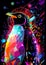 Abstract colorfull penguin. Modern futuristic.