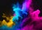 Abstract colourful fluid smoke powder