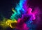 Abstract colourful fluid smoke powder