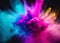 Abstract colourful fluid smoke powder