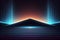 Abstract colourful mountain background with neon lights. Futuristic technology style. AI Generative