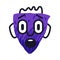 Abstract Comic Purple Face Show Emotion of Surprise Gasp Vector Illustration