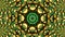 Abstract composition with iridescent dark green fractal ornament