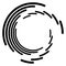 Abstract concentric circle. Spiral, swirl, twirl element. Circular and radial lines volute, helix. Segmented circle with rotation