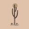 Abstract contemporary aesthetic cactus, modern sand background landscape desert, cactuses. Earth brown tones boho poster