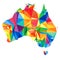 Abstract continent of Australia from triangles. Origami style.