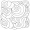Abstract contour coloring page with curls and waves, meditative patterns with fantasy lines