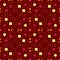 Abstract contrast seamless pattern. Orange, yellow, crimson, elements; brown background