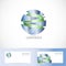 Abstract corporate blue green sphere logo