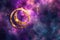 Abstract Cosmic Background with Golden Spiral, Space Concept