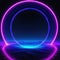 abstract cosmic round pink blue neon virtual energy glowing round dark