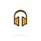 Abstract Cowboy Door as Headphone sign