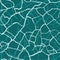 Abstract crack effect vector seamless pattern background. White irregular joined crackle lines on teal blue backdrop