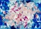 Abstract cream pink blue color shiny low poly bokeh wallpaper