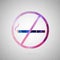 Abstract creative concept icon of cigarette. For web and mobile content isolated on background, unusual template design, fl