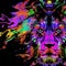 Abstract creative illustration with colorful lion