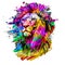 Abstract creative illustration with colorful lion