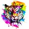 Abstract creative illustration with colorful tiger