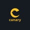 Abstract creative letter C logo of Canary with negative space style
