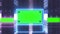 Abstract creative metal stage and led, neon blank billboard, border. Video mock up for advertisement, green screen alpha channel a