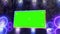 Abstract creative metal stage and led, neon blank billboard, border. Video mock up for advertisement, green screen alpha channel a