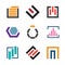 Abstract creativity for professional logo company icon set