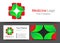 Abstract Cross Green Red Corporate Logo and Business Card Sign