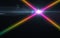 Abstract cross rainbow digital lens flare with black background