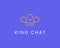 Abstract crown from speech bubble logo design template. Creative support, chat, king, chef vector sign symbol mark