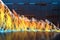 Abstract Crysis chart of falling stock made of fire and sparks. Representing business Recession concept 3d illustration