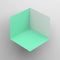 Abstract cubical object with green sides