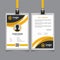 Abstract Curve Yellow Id Card Design Template Vector