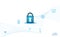 Abstract Cyber security with padlock blue on white and icon technology Future cyber