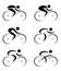 Abstract cycling pictograms for use as a logo. The graphics are in vector quality.