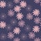 Abstract daisies flowers seamless pattern on purple background. Cute chamomiles floral endless wallpaper