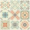 Abstract damask patterns set of nine seamless in retro style for design use. Vector illustration.