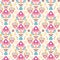 Abstract damask tulips seamless pattern background