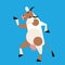 Abstract dancing cow. Vector.