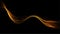 Abstract dark background with fire or gold curves. Light line gold swirl effect. Vector glitter light fire flare with sparkling