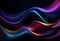 abstract dark background with flowing colouful waves